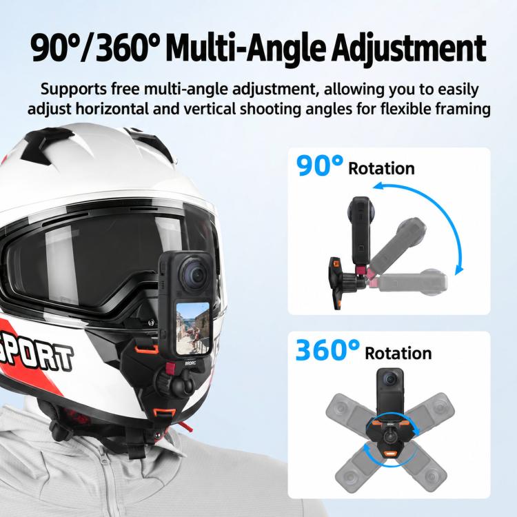 BRDRC Motorcycle Quick-Release Helmet Chin Mount For Insta360 Ace Pro 2 / X6 / X5 / X4 Air
