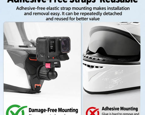BRDRC Motorcycle Quick-Release Helmet Chin Mount For Insta360 Ace Pro 2 / X6 / X5 / X4 Air