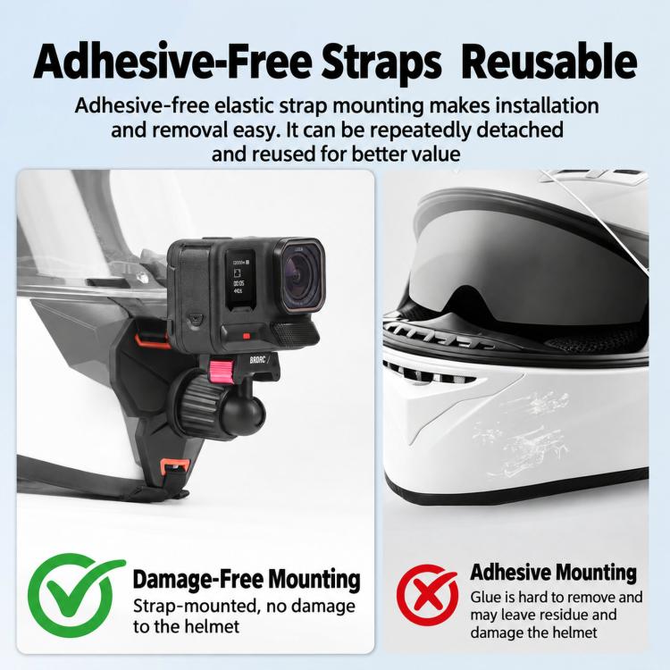 BRDRC Motorcycle Quick-Release Helmet Chin Mount For Insta360 Ace Pro 2 / X6 / X5 / X4 Air