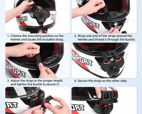BRDRC Motorcycle Quick-Release Helmet Chin Mount For Insta360 Ace Pro 2 / X6 / X5 / X4 Air