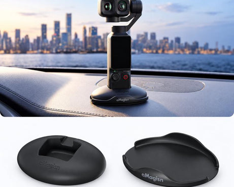 For DJI Osmo Pocket 4P/4/3 aMagisn Car Silicone Stand Base Anti-Slip Dashboard Mount Holder, BD27 Black, BD27 Pink, BD27 Purple