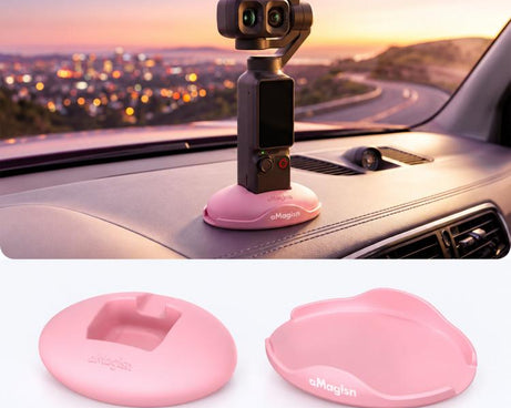 For DJI Osmo Pocket 4P/4/3 aMagisn Car Silicone Stand Base Anti-Slip Dashboard Mount Holder, BD27 Black, BD27 Pink, BD27 Purple