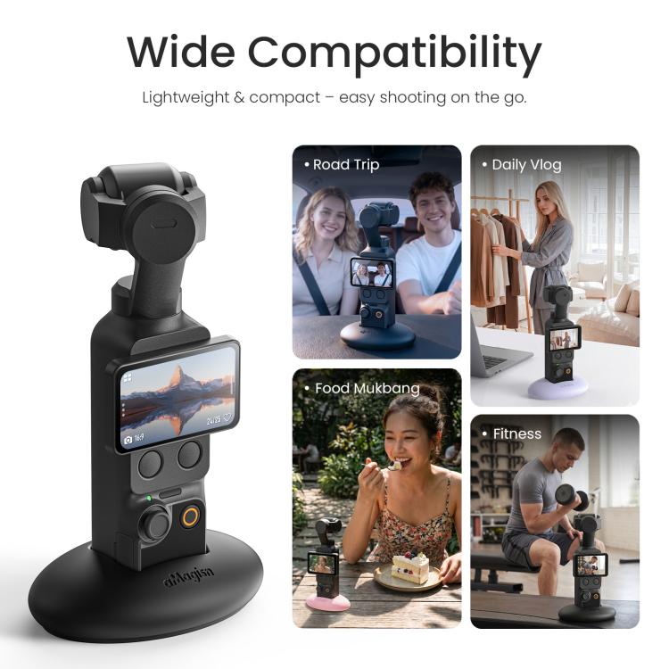 For DJI Osmo Pocket 4P/4/3 aMagisn Car Silicone Stand Base Anti-Slip Dashboard Mount Holder, BD27 Black, BD27 Pink, BD27 Purple