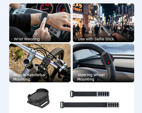 For aMagisn AM61 Action Camera Voice Remote, Magnetic Base With Strap, Selfie Stick