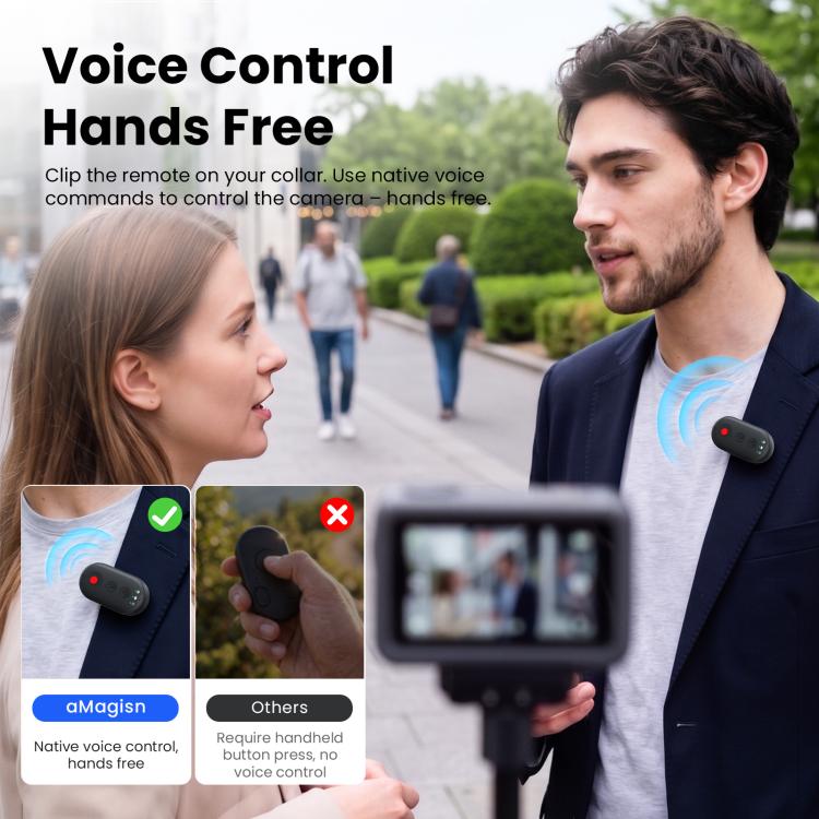AMagisn AM61 Action Camera Voice Remote For Insta360 / GoPro HERO / DJI Series Cameras & Phones, AM61 Voice Remote