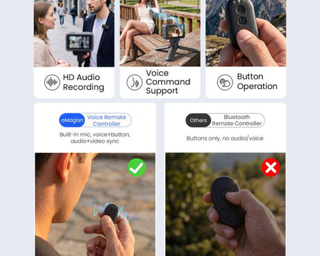 AMagisn AM61 Action Camera Voice Remote For Insta360 / GoPro HERO / DJI Series Cameras & Phones, AM61 Voice Remote