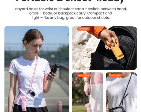 For DJI Osmo Pocket 4/3 aMagisn Mini Hard Shell Protective Case Double-Sided Gimbal & Screen Protector, Mini Black, Mini Yellow, Mini Pink