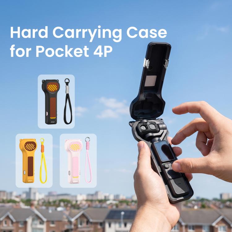 For DJI Osmo Pocket 4P aMagisn Full Wrap Hard Shell Storage Box Carrying Case, Full Wrap Black, Full Wrap Yellow, Full Wrap Pink