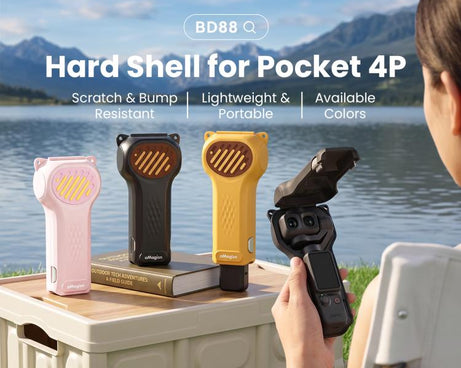For DJI Osmo Pocket 4P aMagisn Open Bottom Hard Shell Case Flip Open Gimbal & Screen Cover, Open Bottom Black, Open Bottom Yellow, Open Bottom Pink