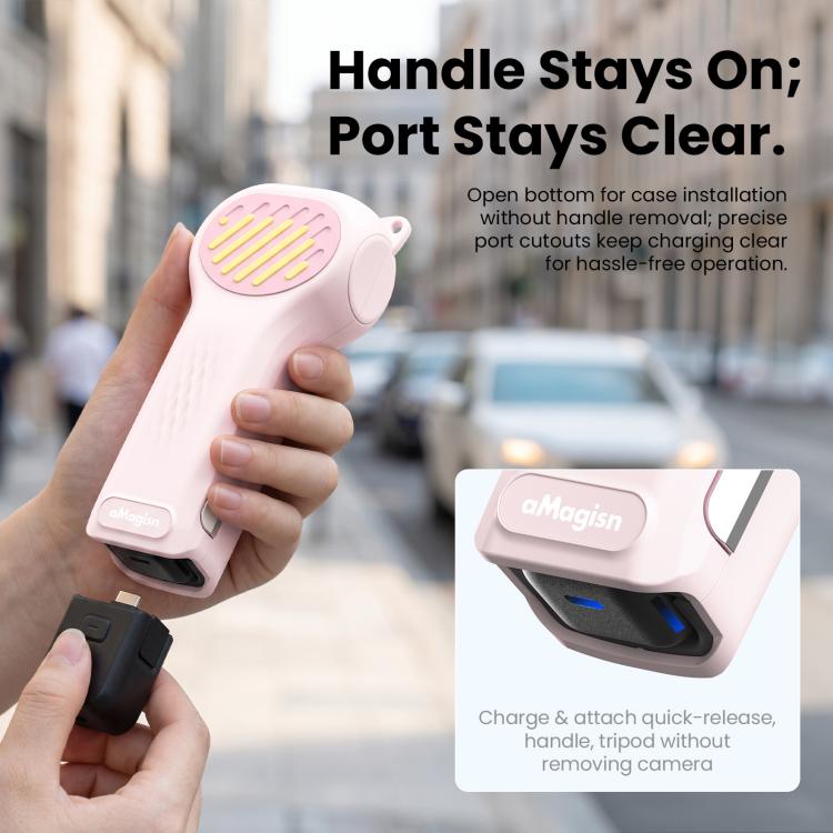 For DJI Osmo Pocket 4P aMagisn Open Bottom Hard Shell Case Flip Open Gimbal & Screen Cover, Open Bottom Black, Open Bottom Yellow, Open Bottom Pink