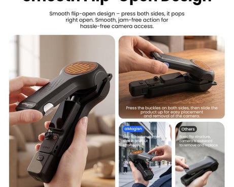 For DJI Osmo Pocket 4P aMagisn Open Bottom Hard Shell Case Flip Open Gimbal & Screen Cover, Open Bottom Black, Open Bottom Yellow, Open Bottom Pink