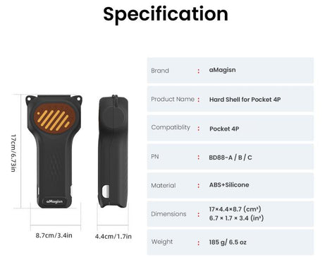 For DJI Osmo Pocket 4P aMagisn Open Bottom Hard Shell Case Flip Open Gimbal & Screen Cover, Open Bottom Black, Open Bottom Yellow, Open Bottom Pink