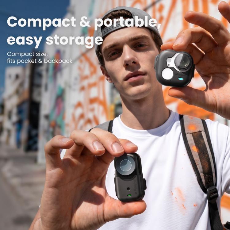 aMagisn Multi-function Alligator Clip Mount 360-degree Rotating Backpack Strap Hat Visor Clamp Case, For Insta360 GO Ultra, For DJI Osmo Nano
