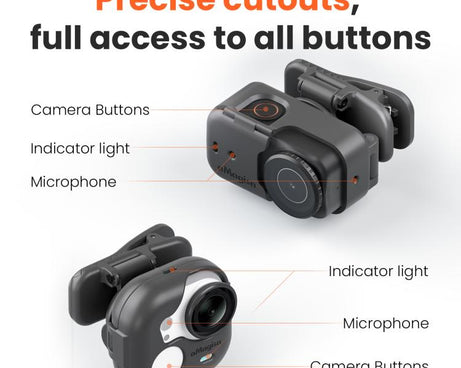 aMagisn Multi-function Alligator Clip Mount 360-degree Rotating Backpack Strap Hat Visor Clamp Case, For Insta360 GO Ultra, For DJI Osmo Nano