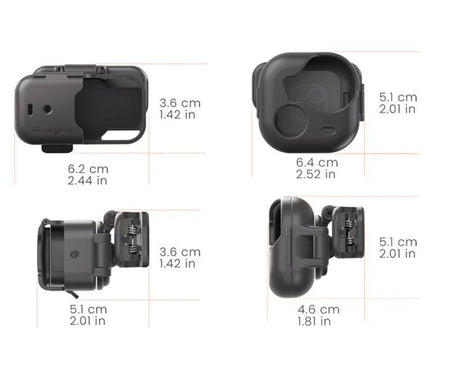 aMagisn Multi-function Alligator Clip Mount 360-degree Rotating Backpack Strap Hat Visor Clamp Case, For Insta360 GO Ultra, For DJI Osmo Nano