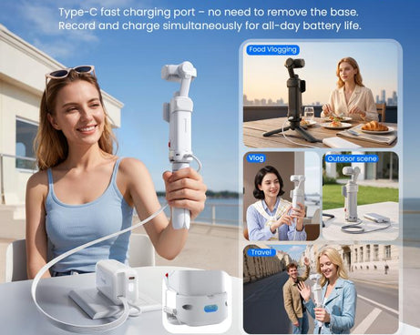 For Insta360 Luna Ultra aMagisn Dual-Interface Quick Release Adapter Mount, Standard Version Black, Standard Version White, Charging Version Black, Charging Version White