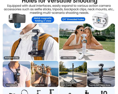 For Insta360 Luna Ultra aMagisn Dual-Interface Quick Release Adapter Mount, Standard Version Black, Standard Version White, Charging Version Black, Charging Version White