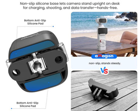 For Insta360 Luna Ultra aMagisn Dual-Interface Quick Release Adapter Mount, Standard Version Black, Standard Version White, Charging Version Black, Charging Version White