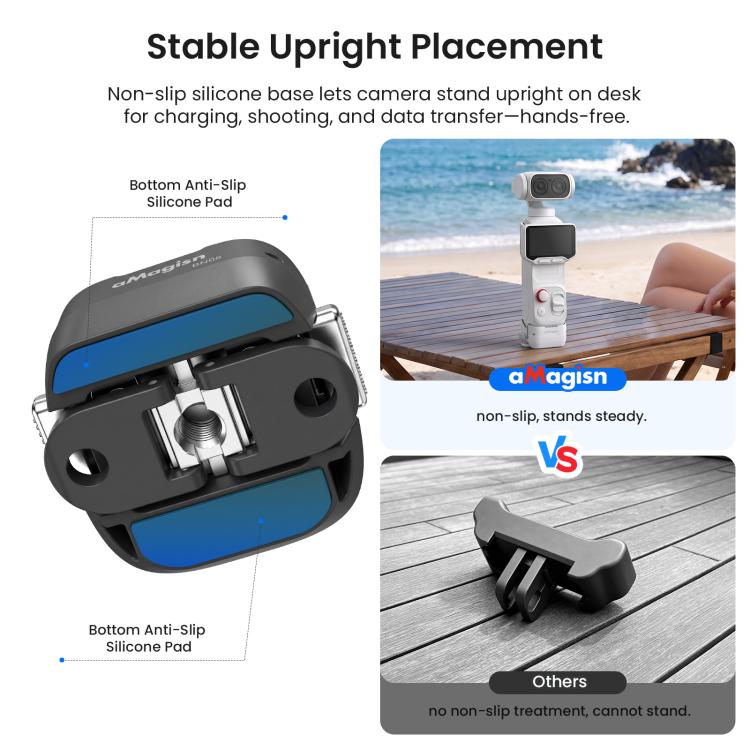 For Insta360 Luna Ultra aMagisn Dual-Interface Quick Release Adapter Mount, Standard Version Black, Standard Version White, Charging Version Black, Charging Version White