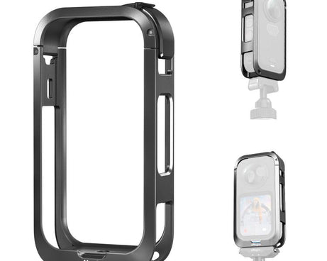 aMagisn Metal Camera Cage for Insta360 X6 Ultra-Lightweight Protective Frame with Flip-Lock Clasp