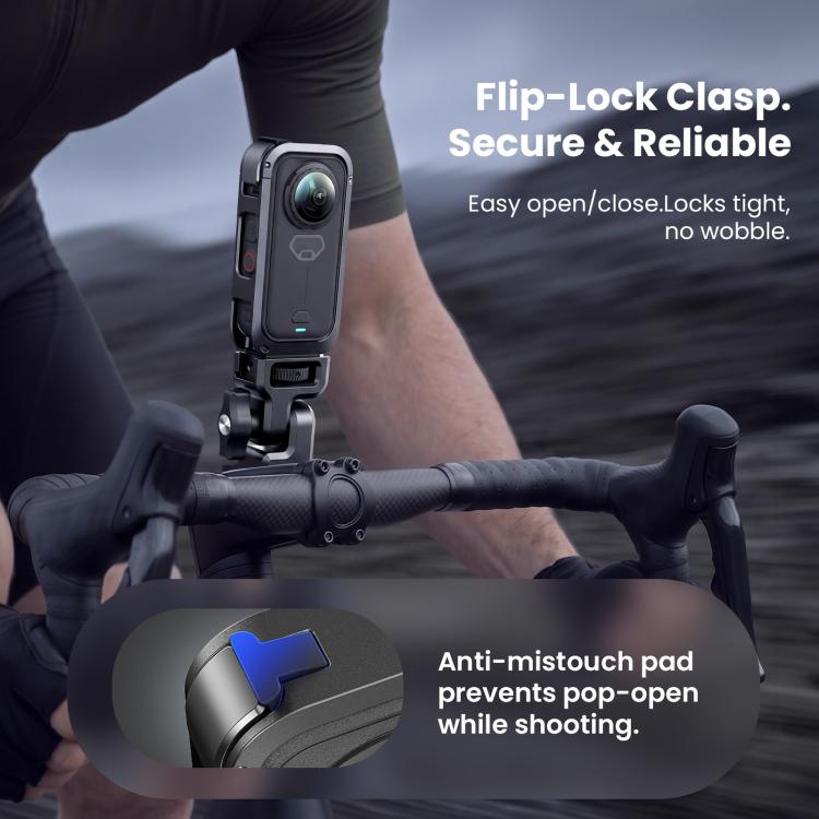 aMagisn Metal Camera Cage for Insta360 X6 Ultra-Lightweight Protective Frame with Flip-Lock Clasp