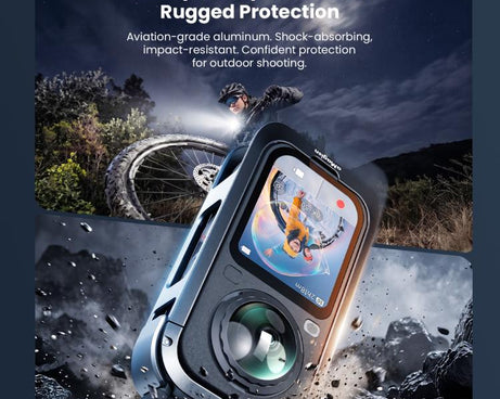 aMagisn Metal Camera Cage for Insta360 X6 Ultra-Lightweight Protective Frame with Flip-Lock Clasp