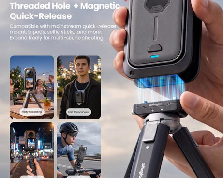 aMagisn Metal Camera Cage for Insta360 X6 Ultra-Lightweight Protective Frame with Flip-Lock Clasp