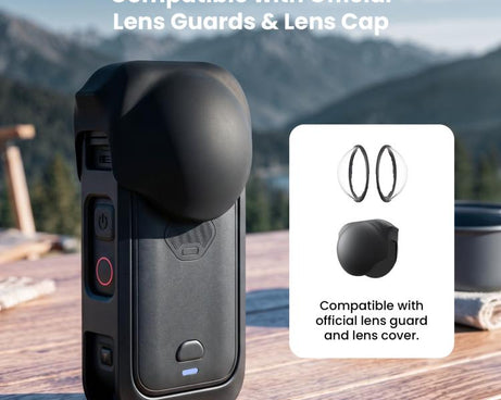 aMagisn Metal Camera Cage for Insta360 X6 Ultra-Lightweight Protective Frame with Flip-Lock Clasp