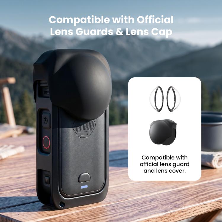 aMagisn Metal Camera Cage for Insta360 X6 Ultra-Lightweight Protective Frame with Flip-Lock Clasp