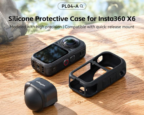 For Insta360 X6 Soft Anti-Scratch Rubber Cover Sleeve, aMagisn Body Case, aMagisn Lens Cap