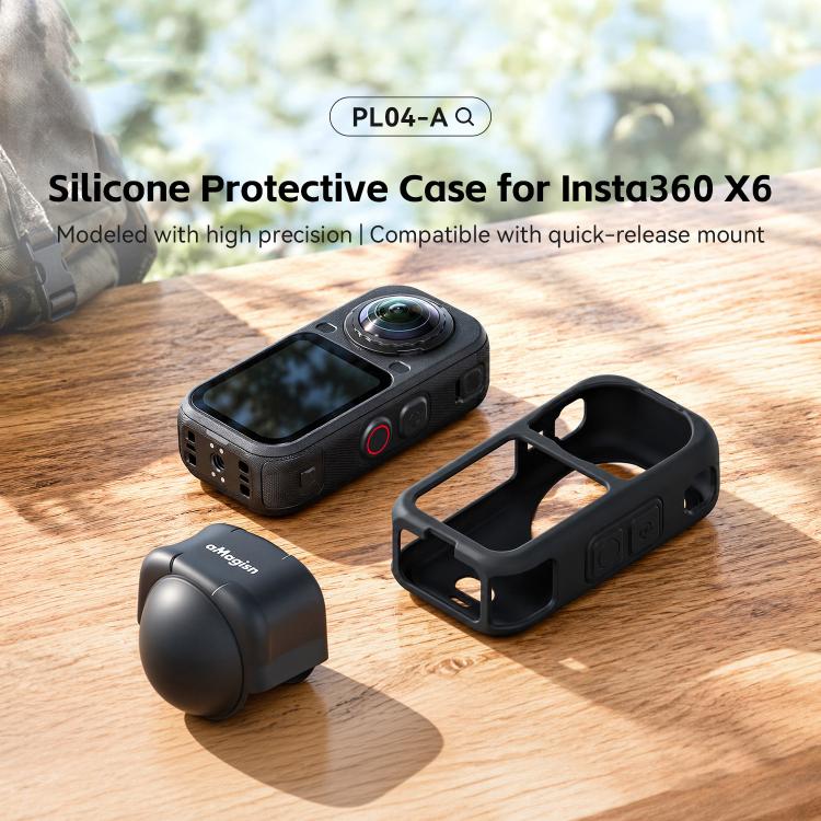 For Insta360 X6 Soft Anti-Scratch Rubber Cover Sleeve, aMagisn Body Case, aMagisn Lens Cap