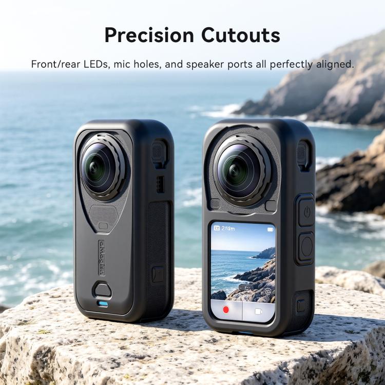 For Insta360 X6 Soft Anti-Scratch Rubber Cover Sleeve, aMagisn Body Case, aMagisn Lens Cap