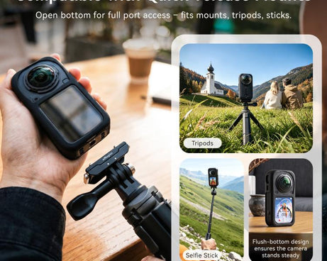 For Insta360 X6 Soft Anti-Scratch Rubber Cover Sleeve, aMagisn Body Case, aMagisn Lens Cap