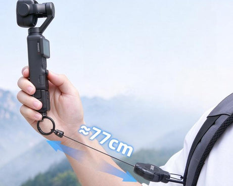 For DJI Pocket 4P / Insta360 X6 BRDRC Retractable Spring-Loaded Backpack Clip