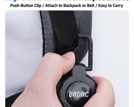 For DJI Pocket 4P / Insta360 X6 BRDRC Retractable Spring-Loaded Backpack Clip