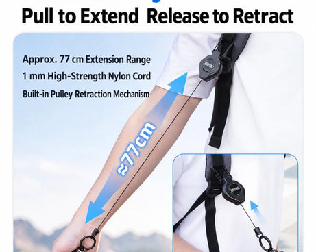 For DJI Pocket 4P / Insta360 X6 BRDRC Retractable Spring-Loaded Backpack Clip