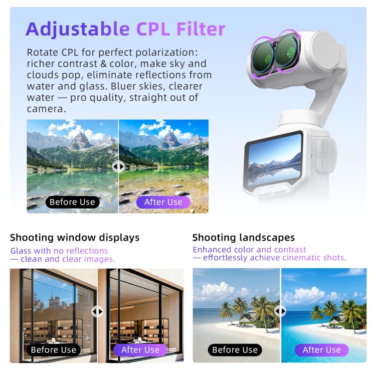 For Insta360 Luna Ultra AMagisn Magnetic Lens Filter, Wide-Angle Lens, Mist 1/4+Cool Night, VND-CPL+Mist 1/4+VND2-32, VND-CPL+Mist 1/4+VND2-32+Star, VND-CPL+Mist 1/4+VND2-32+Night