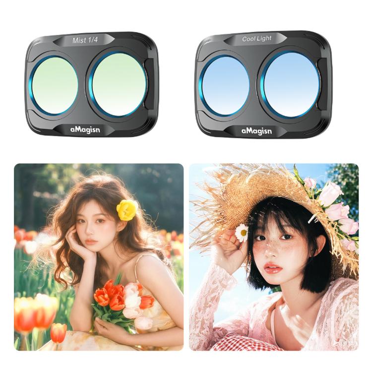 For DJI Osmo Pocket 4P aMagisn Magnetic Lens Filter, Wide-Angle Lens, Mist 1/4+Cool Night, VND-CPL+Mist 1/4+VND2-32, VND-CPL+Mist 1/4+VND2-32+Star, VND-CPL+Mist 1/4+VND2-32+Cool Night