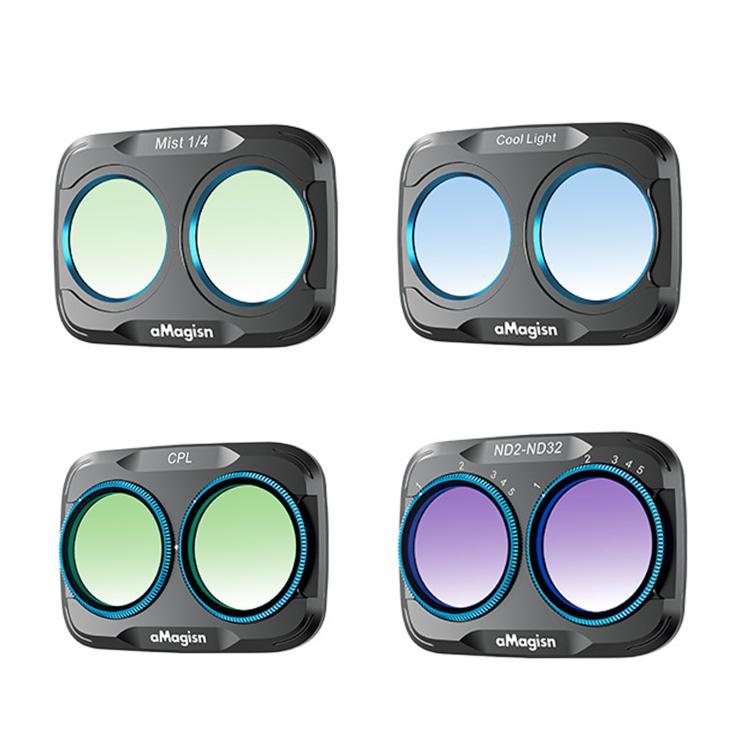 For DJI Osmo Pocket 4P aMagisn Magnetic Lens Filter, Wide-Angle Lens, Mist 1/4+Cool Night, VND-CPL+Mist 1/4+VND2-32, VND-CPL+Mist 1/4+VND2-32+Star, VND-CPL+Mist 1/4+VND2-32+Cool Night