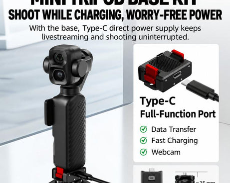 For DJI Pocket 4P / Insta360 X6 BRDRC Magnetic Tripod Mount Base