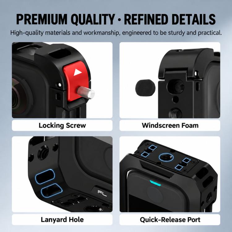 For Insta360 X4 Air Flymile Action Camera Protective Expansion Cage