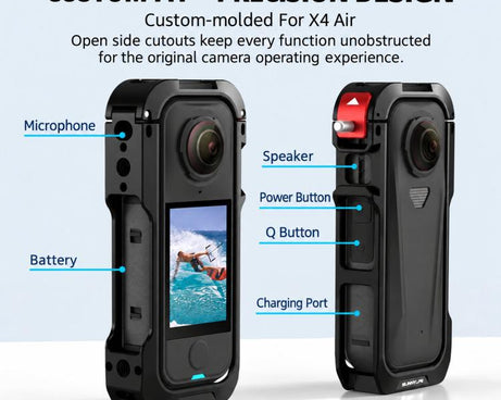 For Insta360 X4 Air Flymile Action Camera Protective Expansion Cage
