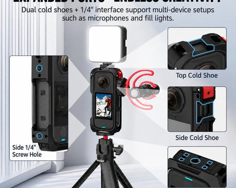 For Insta360 X4 Air Flymile Action Camera Protective Expansion Cage