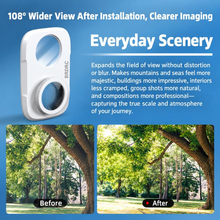 For DJI Osmo Pocket 4P BRDRC 108° Field Of View Wide-angle Lens External Filter