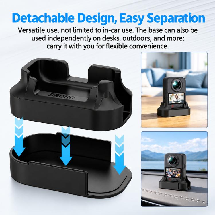 BRDRC Car Split-Design Base Adhesive Anti-Slip Mount for DJI Osmo 360 I / II