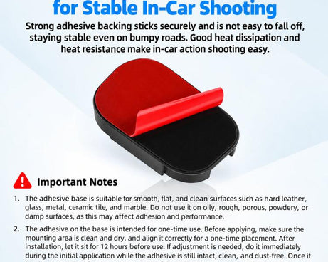 BRDRC Car Split-Design Base Adhesive Anti-Slip Mount for DJI Osmo 360 I / II