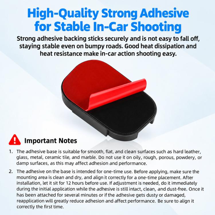 BRDRC Car Split-Design Base Adhesive Anti-Slip Mount for DJI Osmo 360 I / II