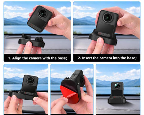 BRDRC Car Split-Design Base Adhesive Anti-Slip Mount for DJI Osmo 360 I / II