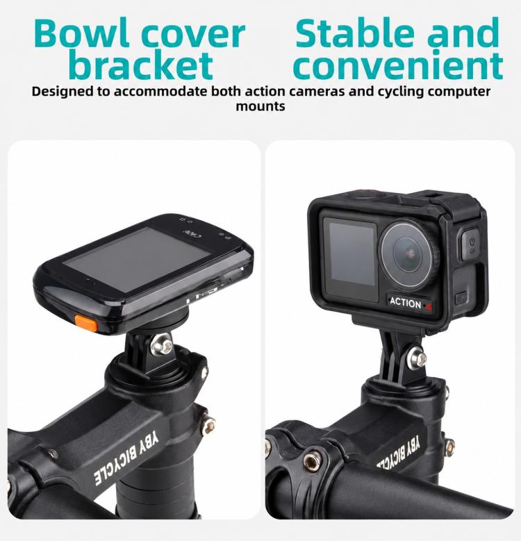 Universal Bike Camera Mount for GoPro HERO / DJI / Insta360 - Stem Cap Action Camera Holder & Cycling Computer Bracket, Style A, Style B, Kit 1