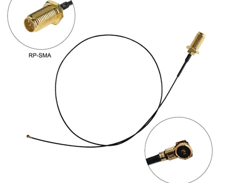 2 x 6dBi 2.4GHz 5GHz Dual Band WiFi RP-SMA Male Antenna + 2 x 35CM RP-SMA IPEX MHF4 Pigtail Cable for M.2 NGFF WiFi WLAN Card, 6dBi Antenna + RP-SMA Cable